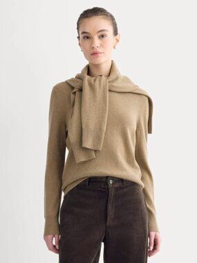 Everlane Cashmere Crewneck Sweater in Camel Brown Size S